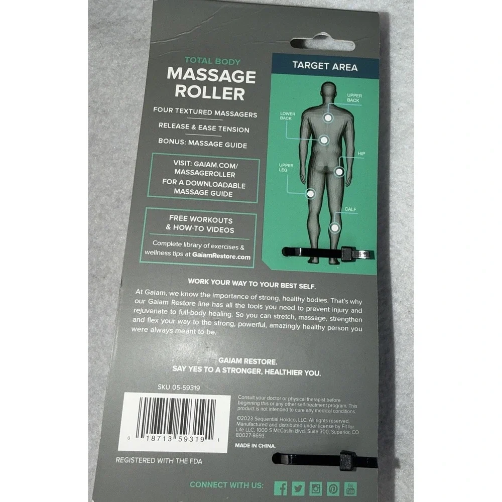 Gaiam Restore Total Body Massage‎ Roller New in package